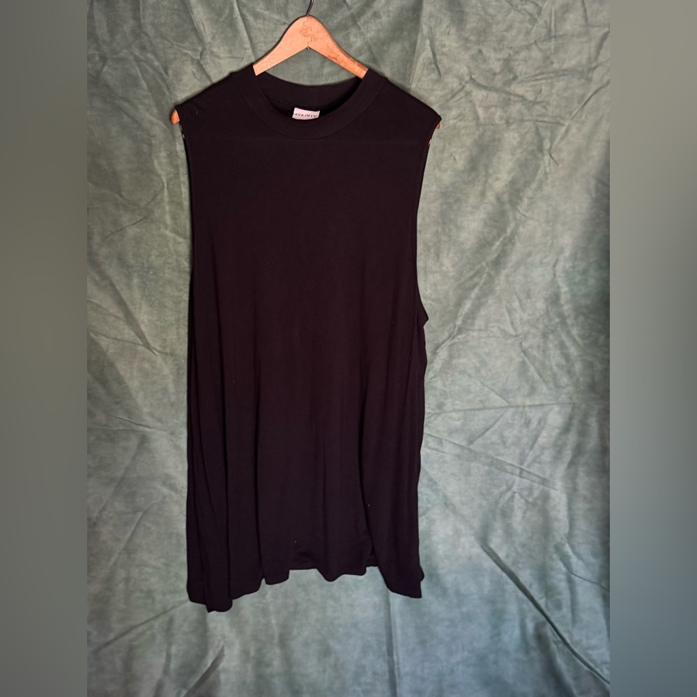 Ava & Viv Simple Black Oversized coverup